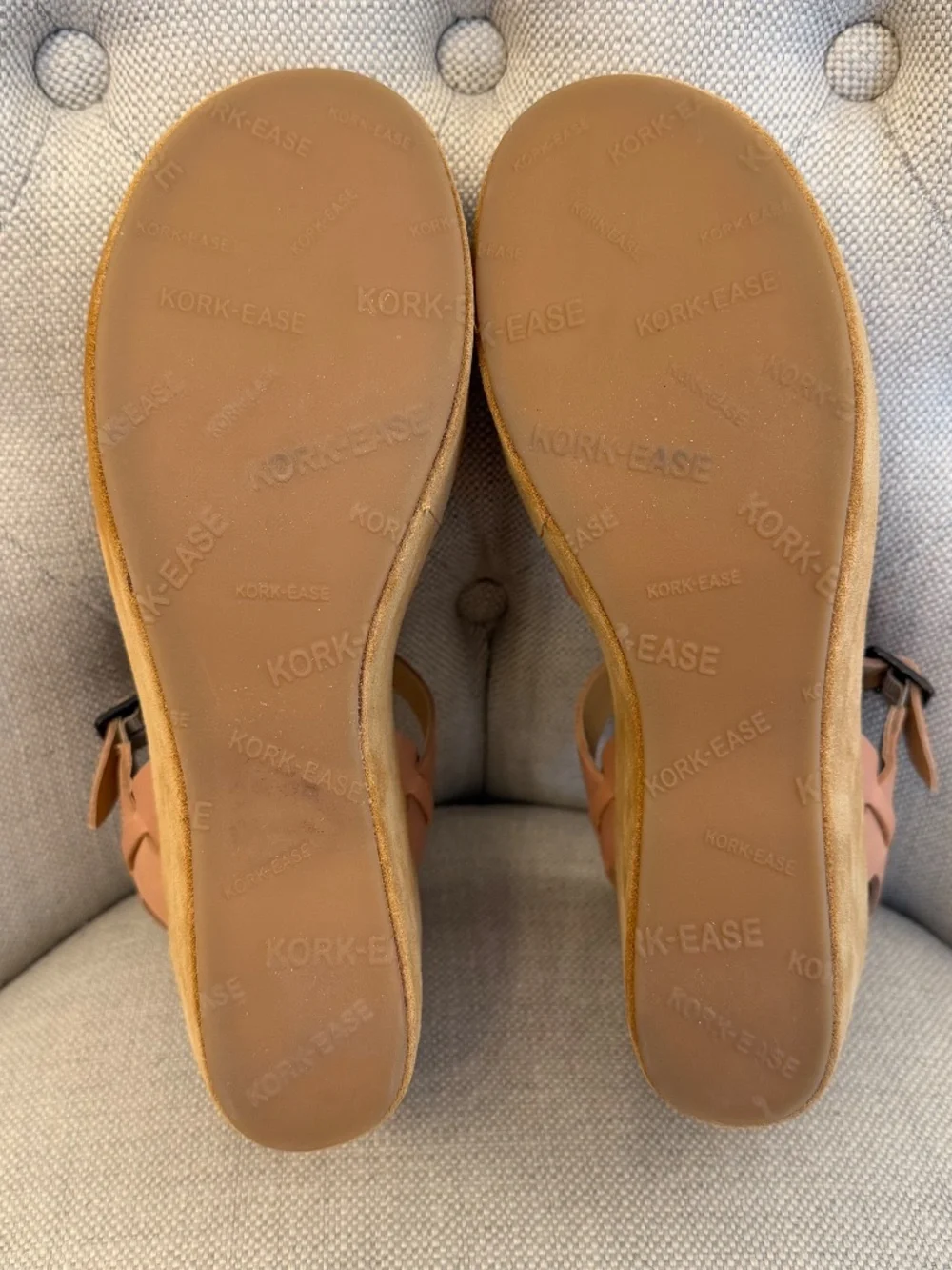 KORK EASE AVA CLASSIC Size 9 Tan Natural Vachetta Leather 3 inch Platform